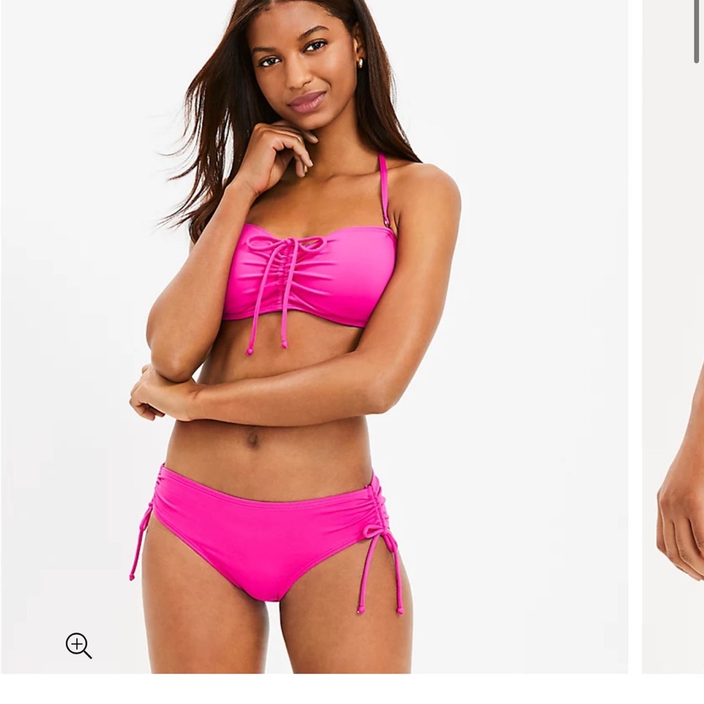 LOFT Beach Side Tie Shirred Bikini Bottom XL NWT